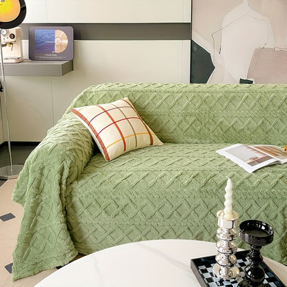 Sofa Cover, Sofa Slipcover, Soft Polyester Velvet Fabric, Suitable for 2-4 Seater Sofas, Non-Slip Washable Sofa Cover, Pet-Friendly, Bohemian Modern Jacquard Couple Tatami Cover for Bedroom Sofa