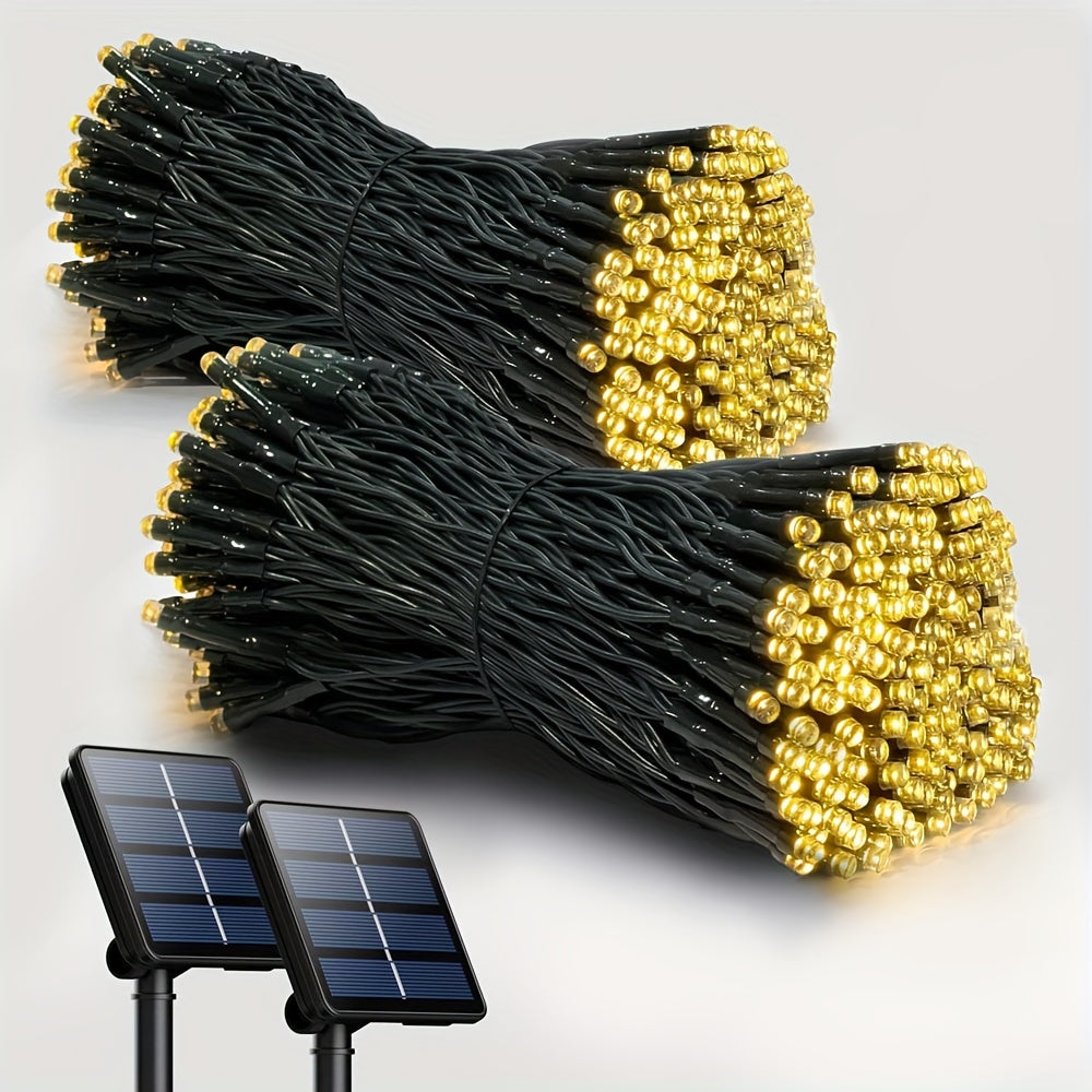 1/2pack 80ft Solar LED Christmas Lights, Independence Day Decorations Lights July 4th Decor LED String Fairy Lights Waterproof IP65 Outdoor LED Tree Lights With 8 Lighting Modes For Independence Day Xmas Wedding Party Garden Yard Decor Lumen 45lm