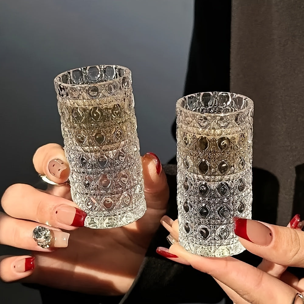 6 Diamond Engraved Small Wine Glass Suit, Often Used to Hold Vodka Whiskey, Etc., Very Suitable for Parties