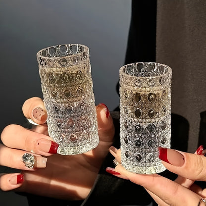 6 Diamond Engraved Small Wine Glass Suit, Often Used to Hold Vodka Whiskey, Etc., Very Suitable for Parties