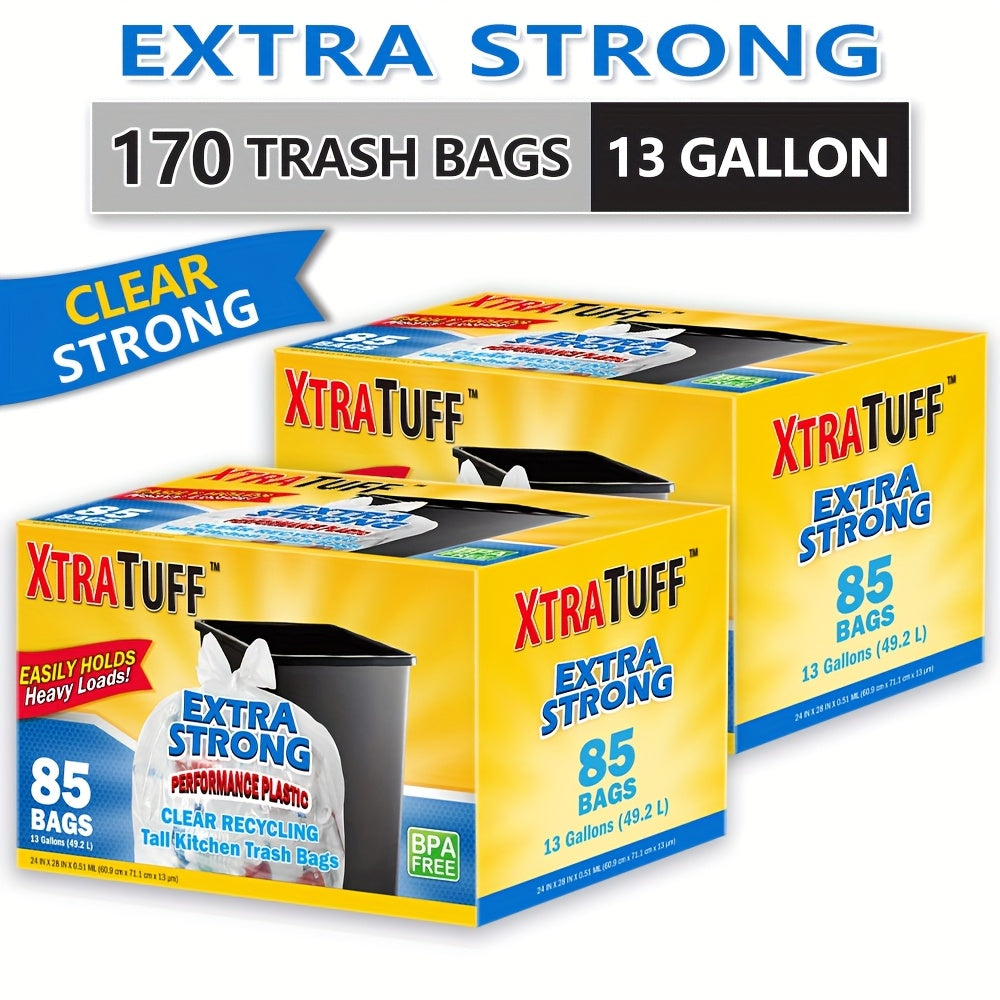 44/85/104/130/170/180/360 Bags 13 Gallon Boxed Expandable Heavy-Duty Plastic Multipurpose Disposable Garbage Bags-Super Strong, Leak-Resistant, And Odor-Proof for Bedroom, Kitchen, Living Room, Outdoor, Toilet Use Trash Bag - Convenient Sanitary