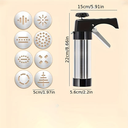 8pcs Flower Slices Manual Spanish Churro Maker - Stainless Steel Cookies Maker with 8 Mouths No Electricity Needed, Perfect for Christmas Cookies, Baking And Decorating