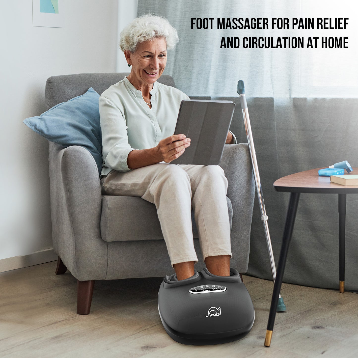 Snailax Shiatsu Foot Massager with Heat, Deep Kneading, Compression, Vibration, Christmas Gifts For Dad and Mom