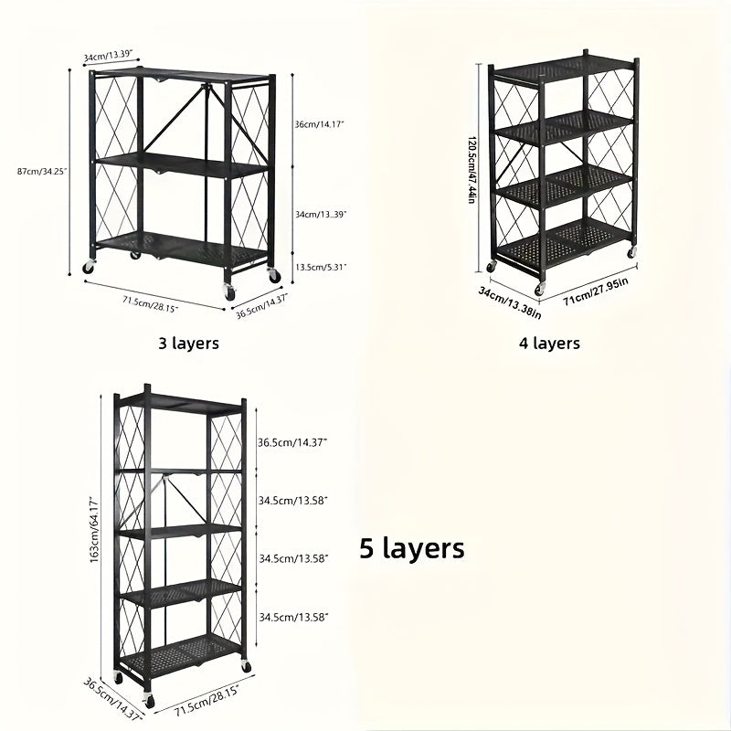 3/4/5 Layers, No Need to Install with Pulleys, Movable Portable Floor Sundries Storage Rack, Flat Outdoor Storage Bins/Cabinets, Same Deck Box, Large Capacity Storage Solution, Camping Balcony, Courtyard Universal, Commercial Wheeled Shelves