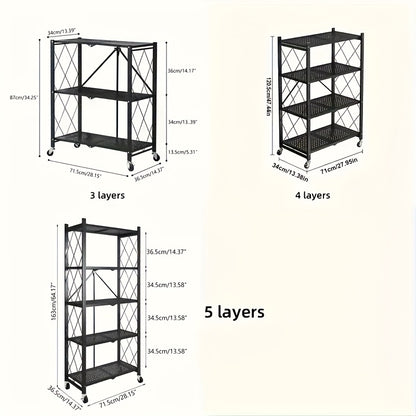 3/4/5 Layers, No Need to Install with Pulleys, Movable Portable Floor Sundries Storage Rack, Flat Outdoor Storage Bins/Cabinets, Same Deck Box, Large Capacity Storage Solution, Camping Balcony, Courtyard Universal, Commercial Wheeled Shelves