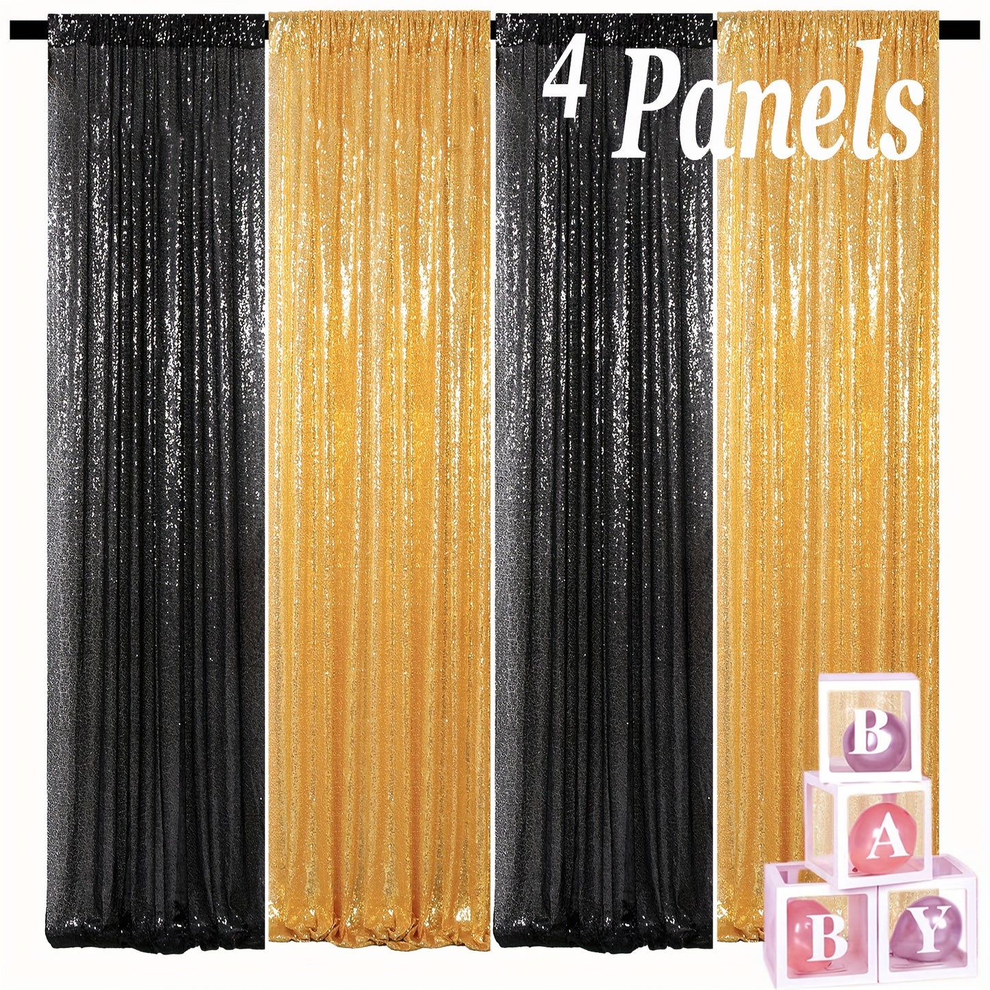 Shinybeauty Sequi Curtains 4Panels 2Ft X 8Ft Royal Blue Party Decoration Wedding Backdrop Curtains Glitter Background Backdrop Shimmer Curtain Backdrop 2 Colors Theme Curtains PHOTO BOOTH BACKDROP CURTAIN