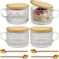 4 cups + 4 lids + 4 spoons