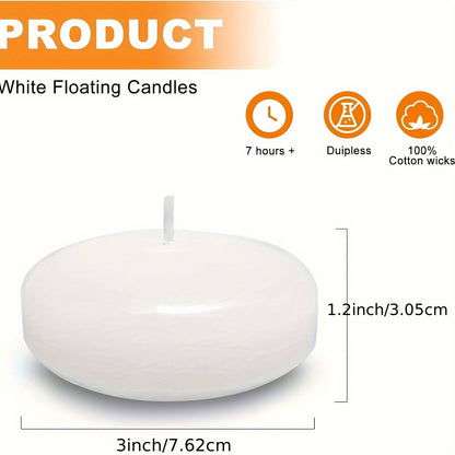White Floating Candles, 24 Packs Of Floating Candles That Burn Clean And Unscented For 12 Hours Plus, Used For Valentine'S Day, Romantic Nights, Weddings, And Anniversary Decorations 3 Inch Wide Floating Candles For Swimming Pool Decor, Home Decor