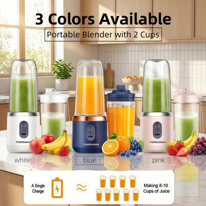 Portable Double Cup Fruit And Vegetable Juicer, Made of Food Grade ABS, with a Capacity of 1500Mah Rechargeable Battery, Gift Box, Multifunctional Juicer, Kitchen Supplies, Essential for Summer Fruit Juicing