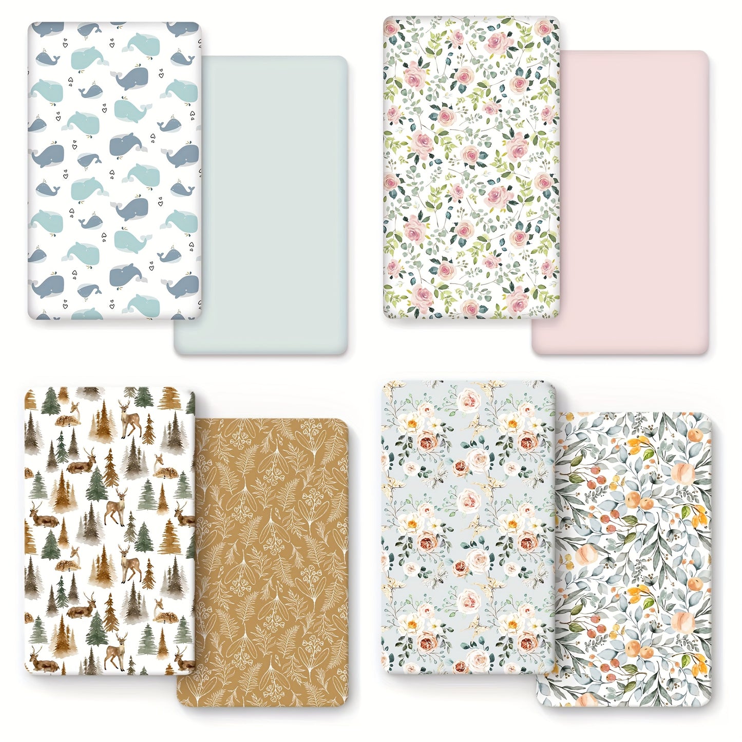 2pcs Super Soft Microfiber Fitted Sheet, Comfortable Animal Flower Pattern Mattress Cover for Home And Travel, Perfect Christmas Gift