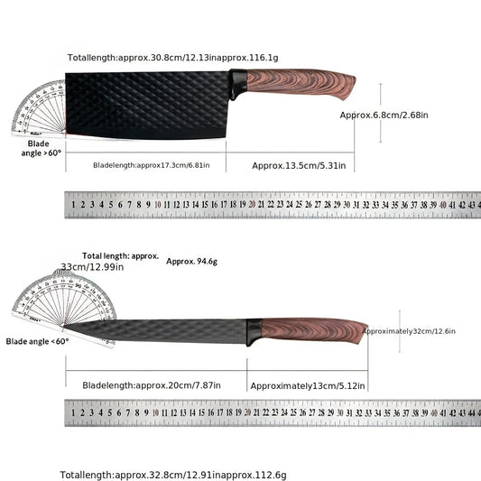 Kitchen Knife Set 6-Piece Professional Chef's Knife Set | High Carbon Stainless Steel Ultra-Sharp Blades | Non-Stick Ergonomic Wooden Handle | Chef Slicing Scraper Scissors | Home & Gift Box Set