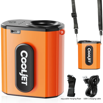 Neck-hanging Portable Waist Fan, Featuring an 18000RPM Powerful Brushless Motor, Four-speed Wind Adjustment, and a 5000mAh High-capacity Long-lasting Battery. Equipped with an LED Power Indicator, It Is Suitable for Outdoor Work, Camping