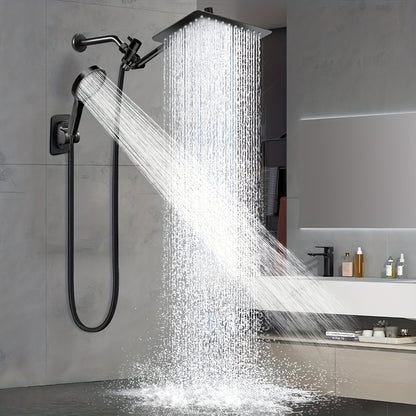 High Pressure Rainfall 12 Inch Shower Head/Handheld Showerhead Combo/ 12 Inch Adjustable Shower Extension Arm, 4-Spray, 78-inch Hose, Adhesive Showerhead Holder, Chrome,for Shower Use Only