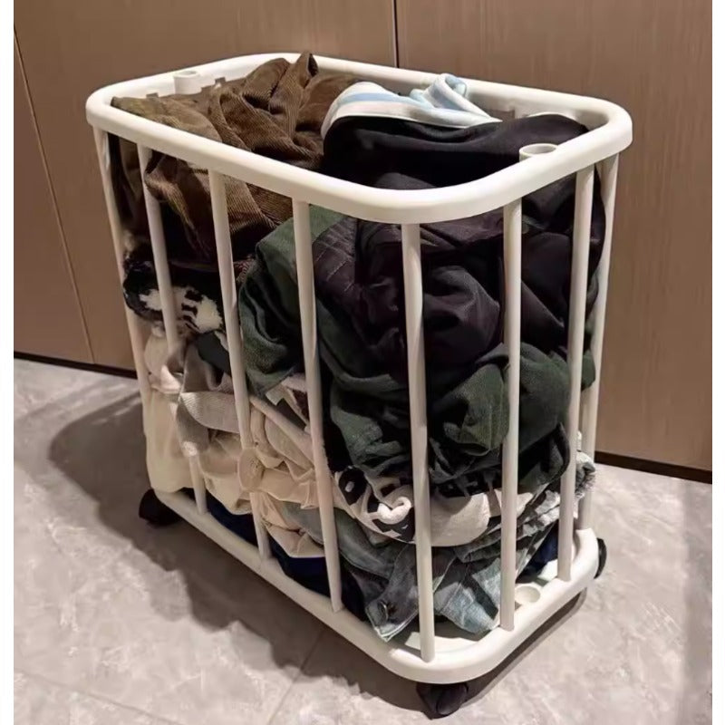 Household Laundry Basket, High Quality, for Bathroom, Yoga Mat and Fitness Equipment Storage, Large Capacity Slim Laundry Hamper with Wheels, Laundry Baskets
