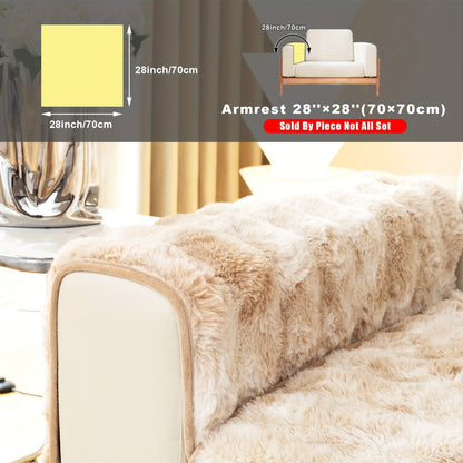 Faux Sofa Cover, Modern Gradual Change Lamb, Thick Fluff, Pet Friendly, Polyester Fiber, Machine Washable, No Printing, Dye Printing, 450-500g Fabric, Suitable for Single, Double, Triple and Combination Sofas