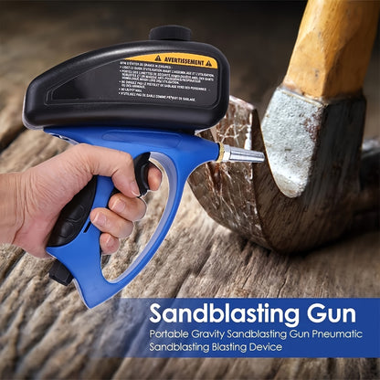 1pc Sand Blaster For Air Compressor - Abrasive Air-Powered Small Nozzle Pneumatic Sandblasting Gun - Metal, Glass, Anti-Rust - For Home Improvement & Auto Repair - Ideal Gift for DIY Enthusiasts & Mechanics