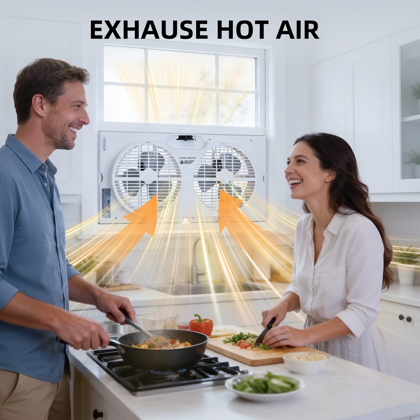 Twin Window Fan with 9-Inch Blades And 2 Speeds, Dual Window Fan with Expandable Width for Home Bedroom