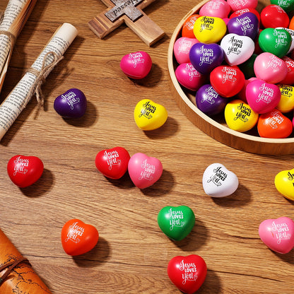 60pcs Loves You Balls Bulk 1.57 Inch First Communion Baptism Ball for Religious Party Gifts for Christmas, Newyear, Valentine, Party Events