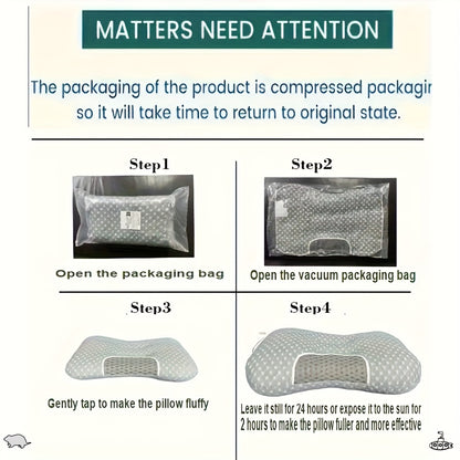 Cervical Contour Neck Massage Pillow – Ergonomic Bone-Shape Support with Detachable Moisture-Absorbing Cover | Soft High-Quality Pillow Core for Deep Sleep & Neck Pain Relief