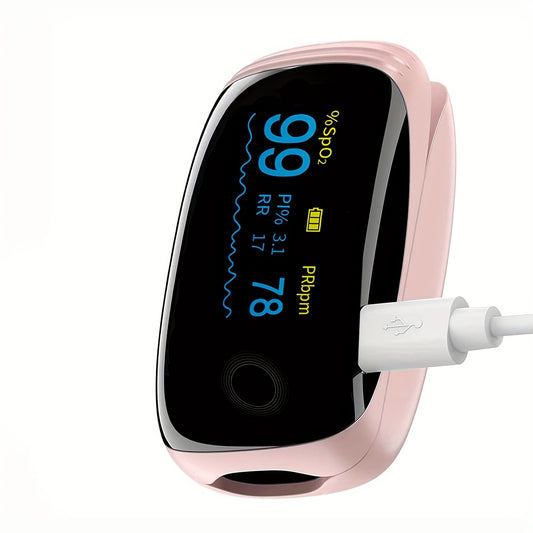 VROVIRE FDA Cleared Rechargeable Pulse Oximeter Fingertip Oxygen Monitor Fingertip With SpO2 Pulse Rate And PI RR OLED Precision Fast Oximeter SpO2 Reading