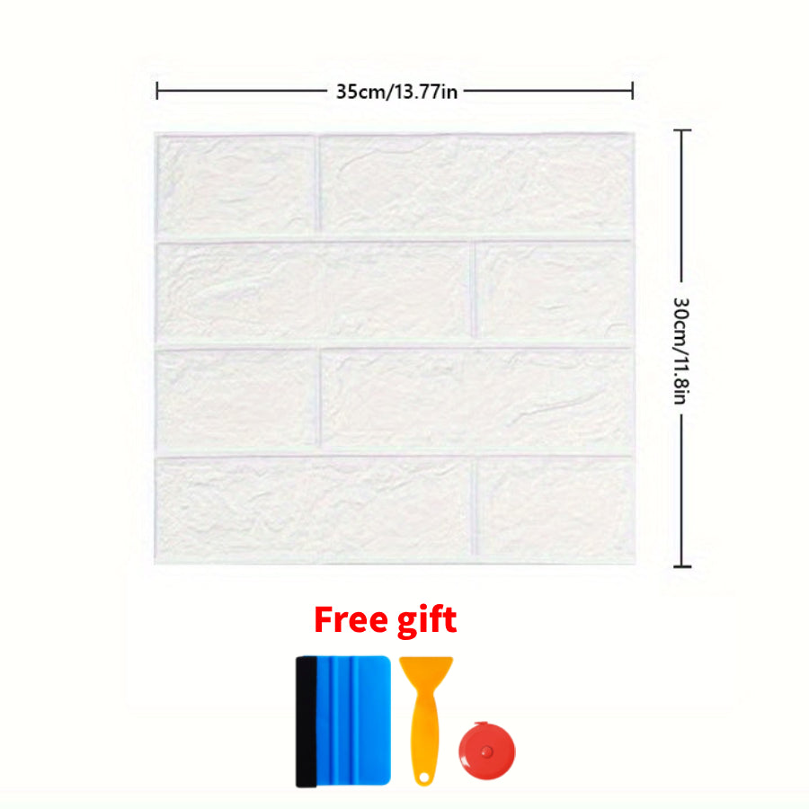50/100pcs Self-Adhesive 3D Wallpaper Panels - Peel & Stick Wood Grain Texture, Waterproof PVC Foam Sheets, Easy Clean Anti-Collision Mural for DIY Renovation ( & Wall Compatible, Cut-to-Fit Design)