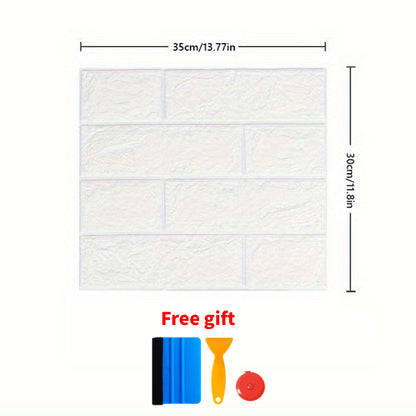 50/100pcs Self-Adhesive 3D Wallpaper Panels - Peel & Stick Wood Grain Texture, Waterproof PVC Foam Sheets, Easy Clean Anti-Collision Mural for DIY Renovation ( & Wall Compatible, Cut-to-Fit Design)
