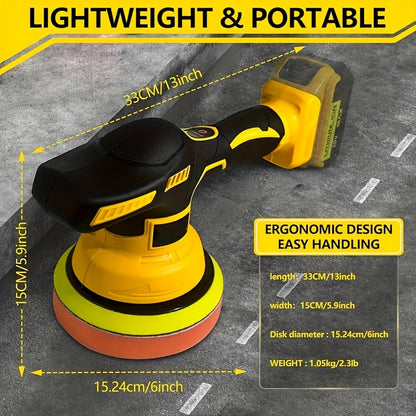 Cordless Car Polisher for Dewalt 20V Battery, Polisher And Damper, 6 Variable Speeds, Up to 6800 Rpm, Cordless Polisher for Car Detailing/polishing/waxing (battery Not Included). A Perfect New Year's Gift Or Christmas Present for Men And Husbands.