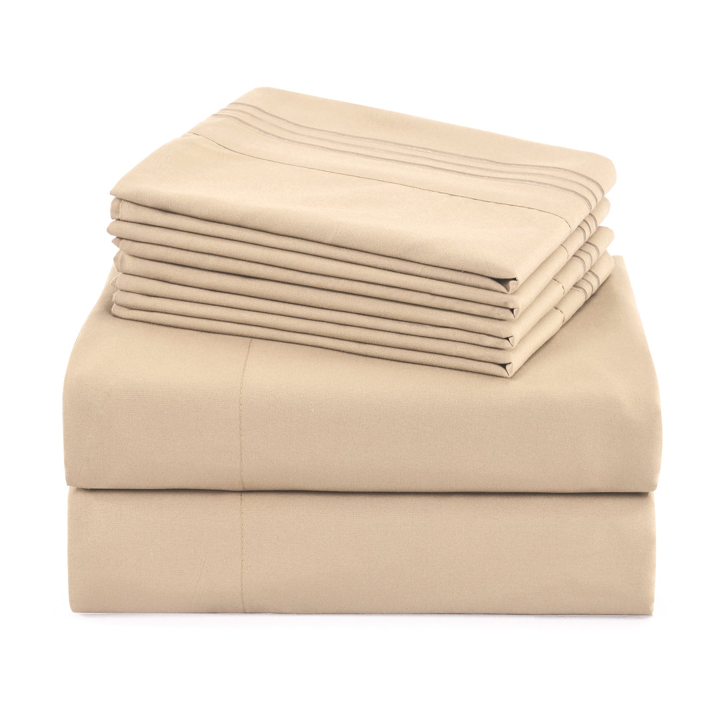 Hotel Grade 6 Piece Breathable Sheets Set 18" Deep Pockets - Easy Fit Twin Full Queen King Bed Sheets & Pillowcases, Microfiber, 100 GSM, All-Season Comfort, Machine Washable, Solid Color Bedding Accessories, Smooth Texture, Microfiber Fabric