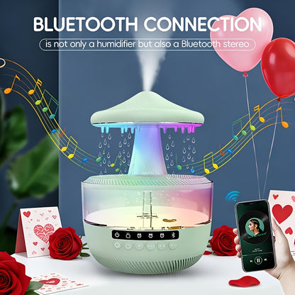 Aromatherapy Diffuser Humidifier Upgraded Colorful Raindrop Music Design 7-Color LED Night Light Large Capacity Quiet Operation for Bedroom Office Valentine Gift