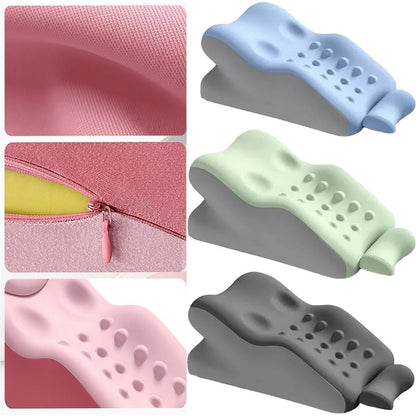 Memory Foam Pillow Ergonomic Support 2 Styles Multi-Functional Breathable for Side Sleeping Back Sleeping Prone Position Removable Washable Pillowcase Back Support