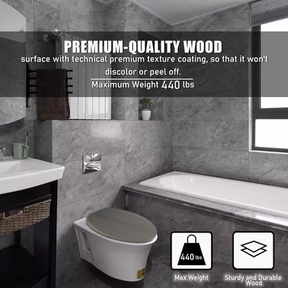 Elongated and Round Toilet Seats Slow Close Toilet Seat with Alloy Hinges Set Easy to Clean and Install Toilet Seat