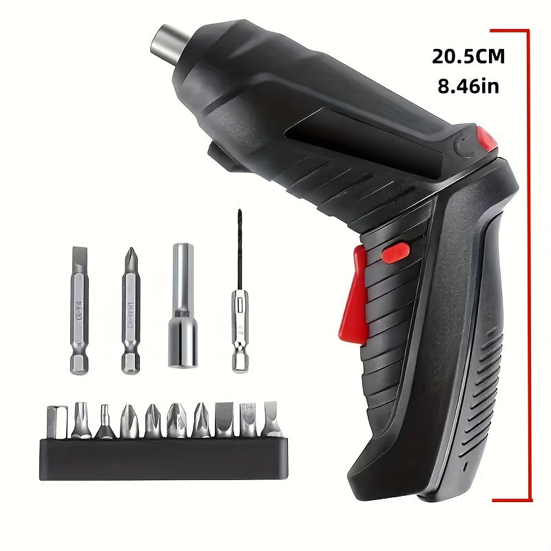 Cordless Electric Screwdriver Mini Drill – Rechargeable Lithium Battery, Compact Design for DIY Repairs & Tight Spaces, Easy One-Hand Operation, Includes Drill Bit Accessories