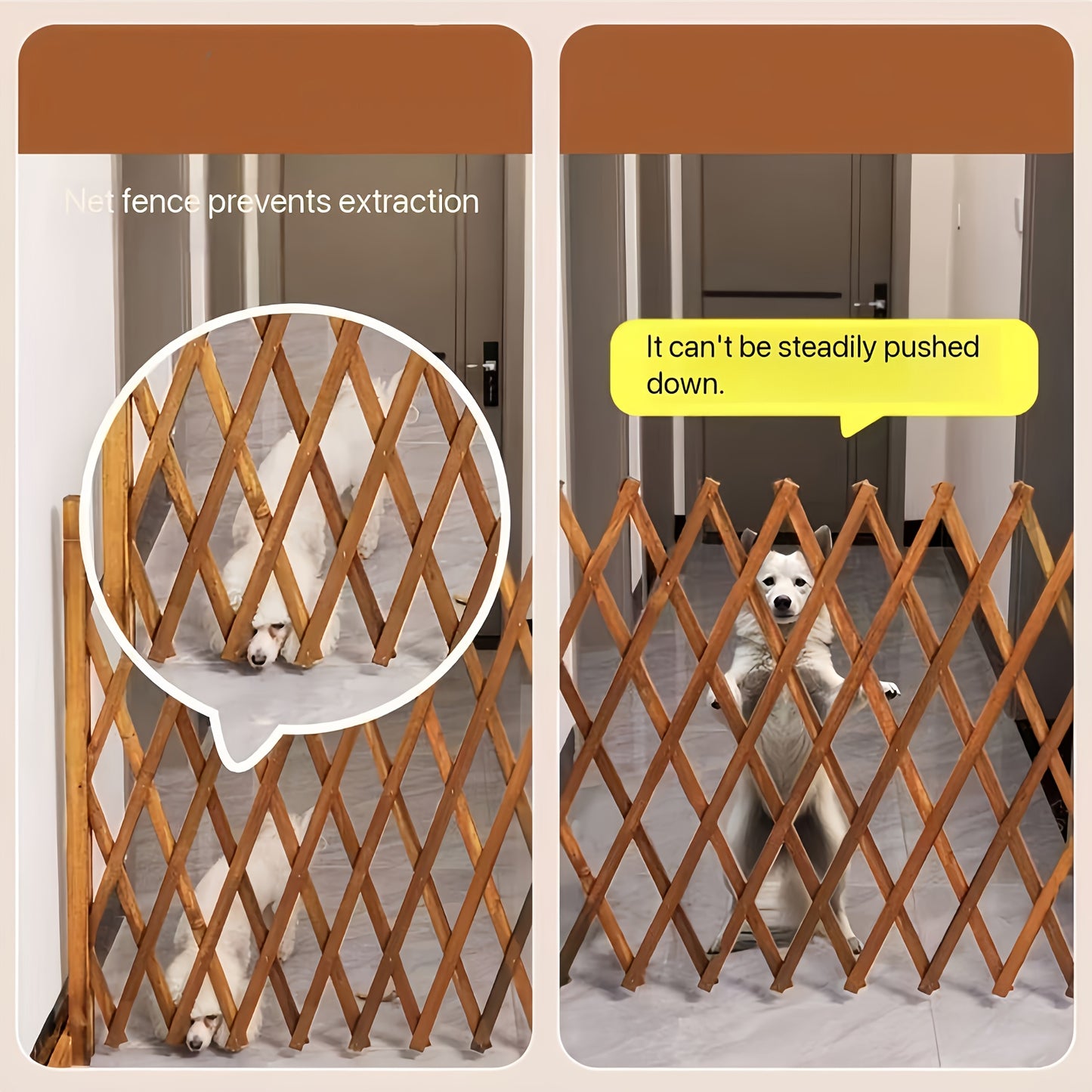 Expandable Thickened Wooden Fence - Independent Retractable Pet Gate for Indoor And Outdoor Use, Perfect for Family Yard, Garden And Play Area Pet Safety Gate|Expandable Fence|Great Halloween Easter Christmas Thanksgiving Etc. Holiday Gift