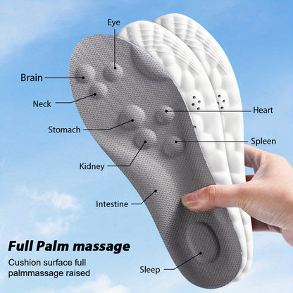 [6pcs of 4D Foam Insoles] - Memory Foam Insoles Designed for Work And Sports for Both Men And Women, Featuring High Elasticity, Comfort, Breathability