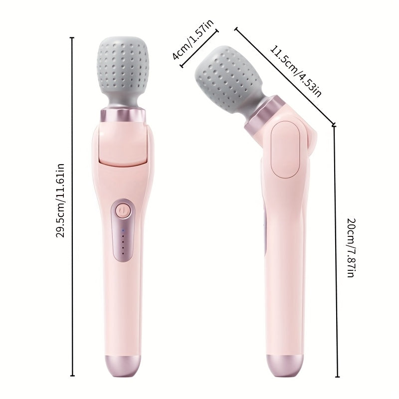 Electric Handheld Massager, 180° Foldable Massage Stick with USB Charging, 5-Speed Vibration Settings, Rotating Head for Full Body Relief, Portable Neck Back Leg Waist Massager, Gift for Women Men