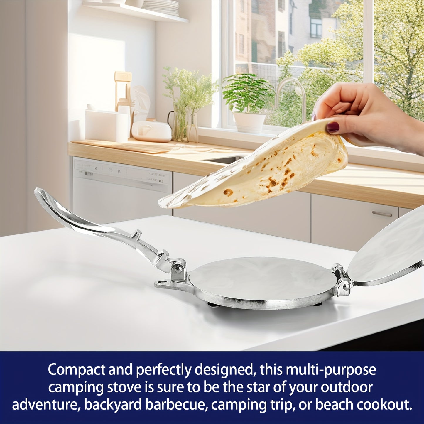 [Aluminum Tortilla Press] 6.5 Inch Tortilla Press, Tortilladora Press, Aluminum Tortilla Press, Flour Tortilla Press, Rotis Press, Quesadilla Press, Taco Maker