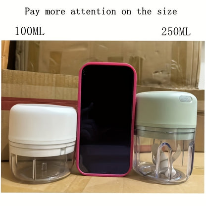 1pc Wireless Portable Electric Food Chopper, Mini Electric Garlic Crusher, Upgrade Your Kitchen with This Powerful Electric Garlic Chopper - 3.38/ 8.45oz USB Meat Grinder And Masher!