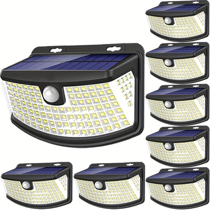 8/6/4 Packs Solar Motion Sensor Lights 120 LEDs With Reflector, 270° Wide Angle, IP65 Waterproof, Ideal For Outdoor Stairs, Yard, Pathway, Fence, Front Door, Garage, Deck, 18 Hours Continuous Lighting For Commercial Spaces (Malls, Hotels, Libraries)
