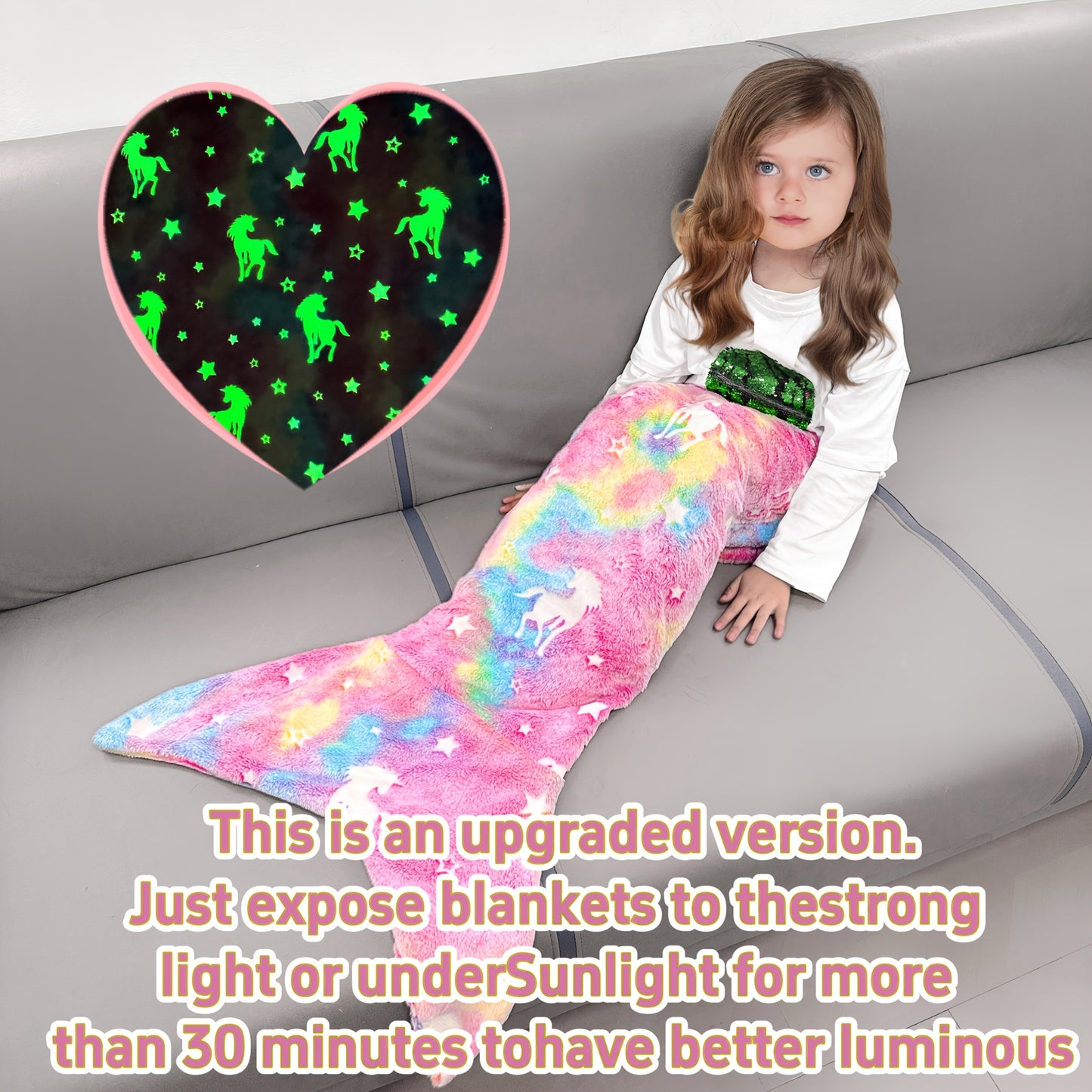 Tail Sleeping Bag & Blanket - Mermaid Tail Bedspread Suitable for, Anti-Kick Quilt, Flannel Bed Cover, Bedding for and (Multicolor///) 200GSM
