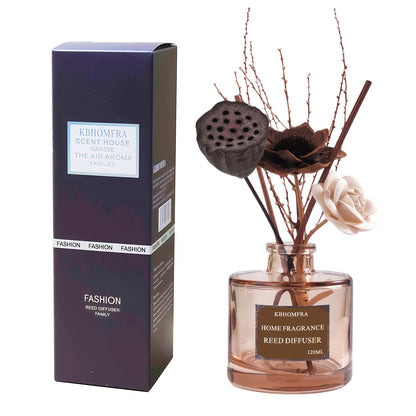 KBHOMFRA Reed Diffuser Jasmine Cedar Sandalwood Scent Fall Diffusers with Dried Flowers Diffuser Sticks 4.06oz Essential Oil 90 Days Long-lasting Fragrance for Livingroom, Bedroom And Bathroom.