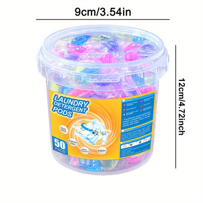Laundry Detergent Pods 50 Count 6-in-1 Laundry Beads Stain Removal Long-Lasting Fragrance Freshening Beads Deep Clean Fabric Softening Brightening All-in-One Laundry Pods 1 Box