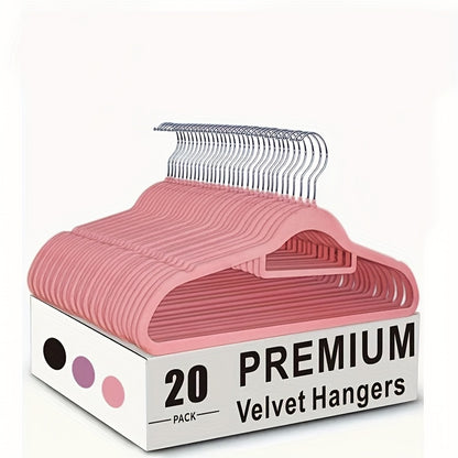 20/50 Pack Premium Velvet Hangers, Non-Slip, Deluxe Slimline Suit Hangers Space Optimized, Maximize Closet Space for Closet Space Saving Clothing & Closet Storage, for Winter Coats & Knitwear