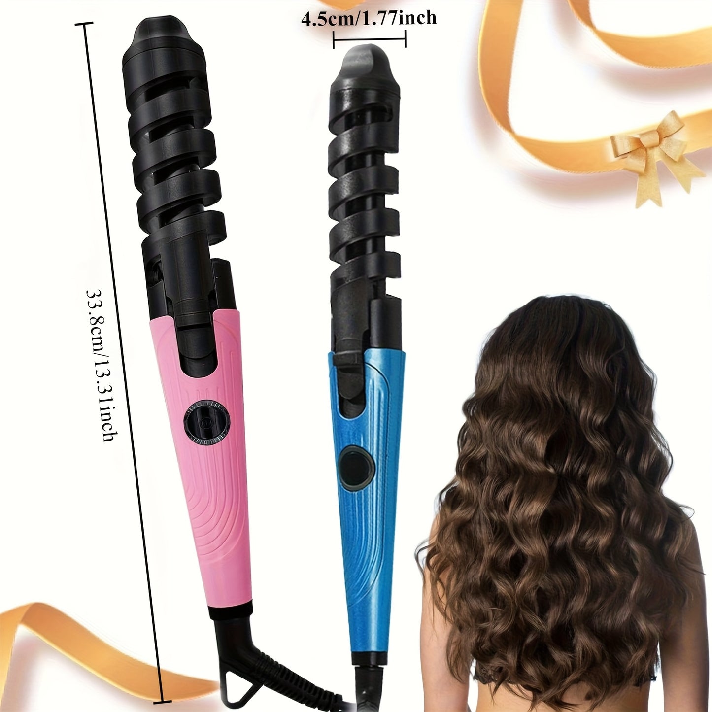 Anti-Tangle and Anti-Scalding Rotary Curler Portable Curler, Automatic Spiral Curler for Women, Fast Heating Curler for Long and Short Hairstyles, Women Gift Birthday Christmas Gift