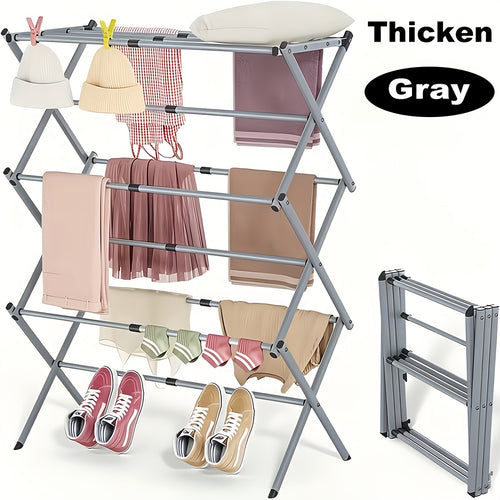 Clothes Drying Rack 3-Tier Laundry Drying Rack For Clothes Expandable Metal Clothing Dryer Collapsible Towel Rack Air Drying Rack White, Drying Racks