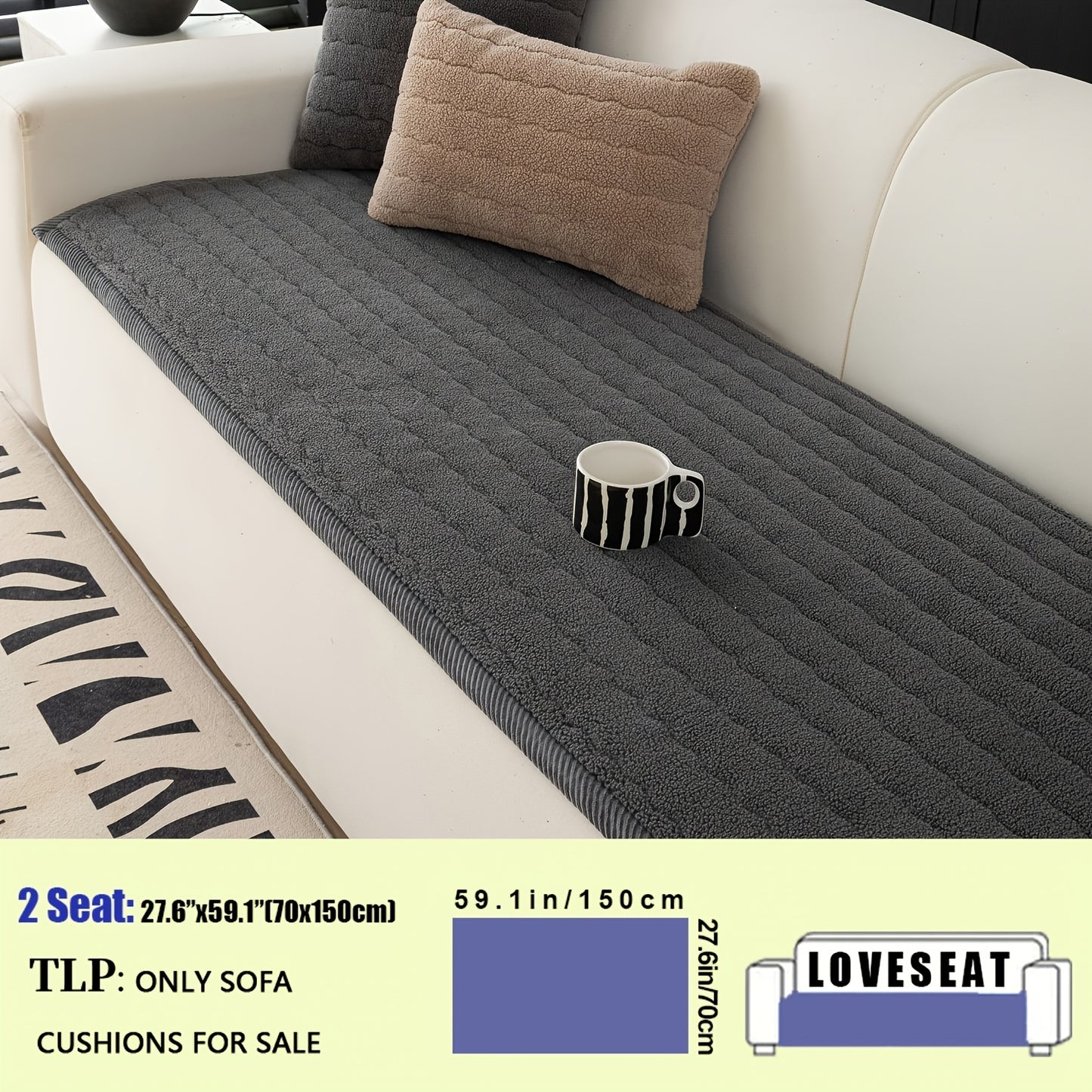 Bohemian Style Thickened Plush Sofa Cover - Machine Washable, Pet Friendly, Non-slip Sofa Cover, Suitable for Living Room, Bedroom, Office Decoration, Comfortable Sofa