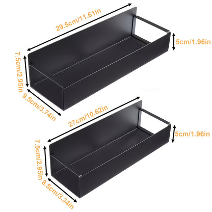 Magnetic Storage Box Organizer for Refrigerator, Washing Machine & Coffee Machine – Strong Magnetic Adsorption No-Drill Spice Rack & Kitchen Organizer, Stylish Household Storage (Black/White, 2/4pcs)