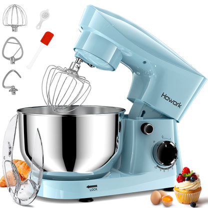 HOWORK Stand Mixer 10-Speed 5QT Electric Kitchen Mixer With Dishwasher-Safe Dough Hooks, Flat Beaters, Wire Whip & Pouring Shield Attachments For Most Home Cooks