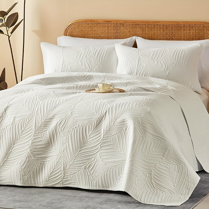 2/3pcs Quilt Set Bedspreads Queen Size - Soft Cool & Refreshing Summer Quilt Lightweight Microfiber Bedspread - Modern Style Coin Pattern Coverlet for All Seasons - Family Gift Set (1 Quilt, 1 Or 2 Pillow Cases)