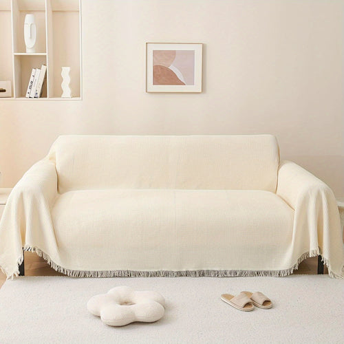 Tassel Sofa Throw Cover, Scratch-Resistant Sofa Cover, Multifunctional Breathable Sofa Slipcovers, Easy And Fashionable Couch Covers, Settee Cover for All Seasons