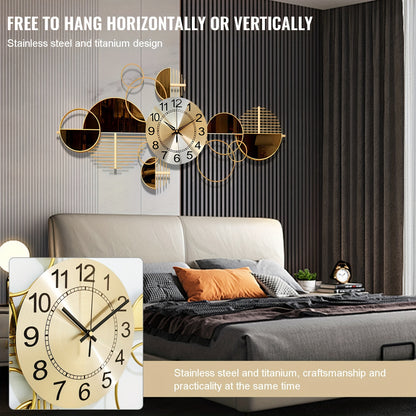 1pc Wall Clock, Metal Irregular Shape, Silent Clock No Ticking, Arched Crown Design, for Living Room Bedroom Decor, 31 X 17 Inch